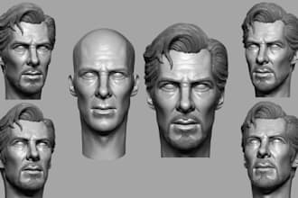 3d head sculpt realistic face likeness 3d head bust model 3d print and paint stl