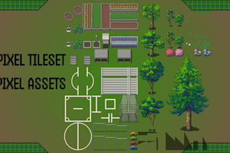 do pixel art background and environment tileset for your game using rpg maker mv