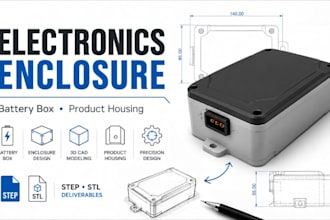 design electronics enclosure, battery box cad product housing