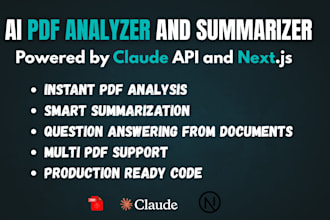 create ai PDF analyzer and summarizer using claude API and nextjs