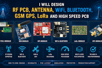 design rf pcb antenna wifi bluetooth GSM gps lora  and high speed pcb