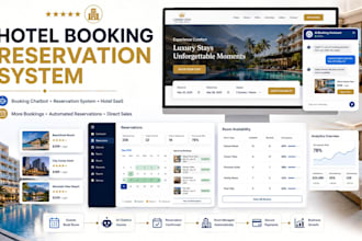 build hotel booking website with booking sync, reservation system, hotel saas