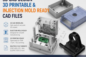 design 3d printable and injection mold ready cad files