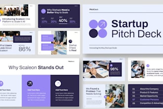 design startup pitch deck, investor deck and fundraising presentation slides