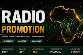 promote your afrobeats, afropop or amapiano song to radio stations worldwide