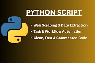 write a custom python script for automation or web scraping