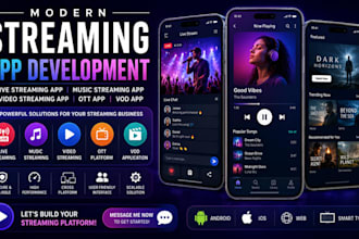 build live streaming app music streaming app video streaming app ott app vod app