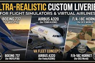 design custom flight simulator and virtual airline liveries for your airplane