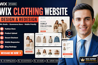 build redesign wix family clothing website  wix studio wix ecommerce store