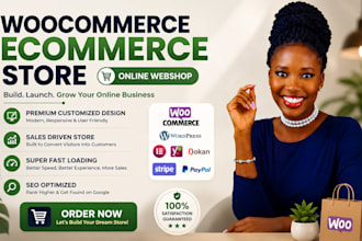 build wordpress ecommerce website or woocommerce webshop online store