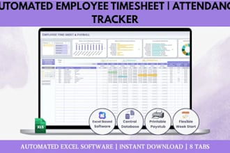 build google sheet employee timesheet attendance tracker payroll hr automation