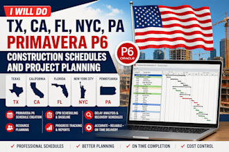 do tx, ca, fl, NYC, pa, primavera p6 construction schedules and project planning