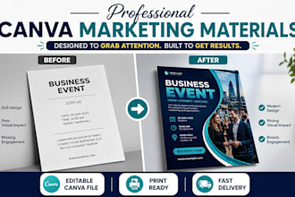 create flyer design, promotional brochure, signage post, banner, event leaflets