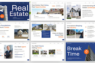 design real estate pitch deck, investor and property investment presentation