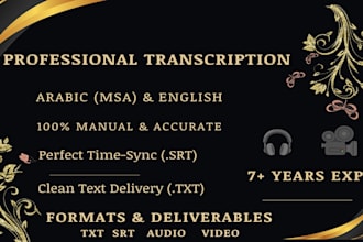 accurately transcribe arabic and english audio or video