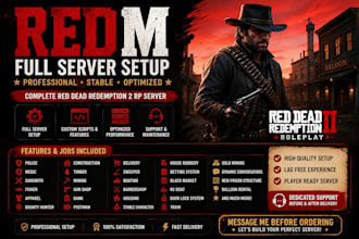 fivem server developer, redm server developer redm vorp server, setup on txadmin