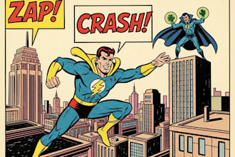 create authentic retro comic illustration