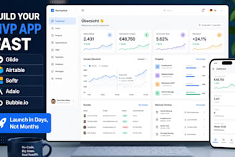 build german mvp mobile app using glide airtable softr adalo bubble io app coach