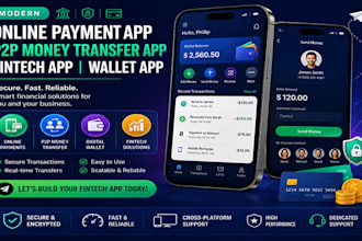 develop an online payment app p2p money transfer app fintech app wallet app