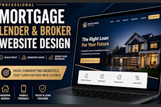 design a professional mortgage website, lender website, and broker website