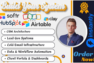 setup hubspot CRM zoho CRM clay instantly airtable and softr