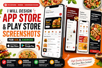 design app store screenshots, play store for ios or android