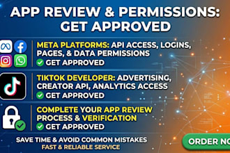 help you get meta, fb, ig, whatsapp API, tiktok app permissions and approvals