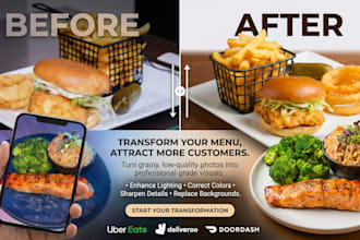 transform blurry food photos into professional restaurant menu images