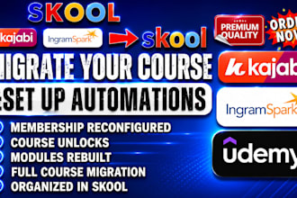 move your course and community to skool and set up automations