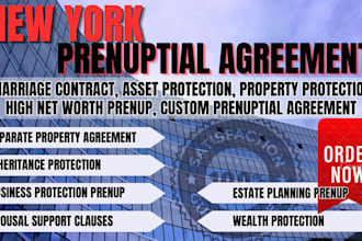 draft new york prenup for marriage contract asset protection and estate planning