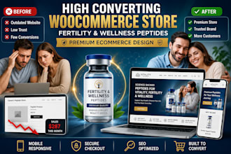 design a converting woocommerce store for sexual health and fertility peptides