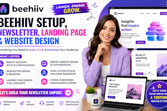 setup beehiiv newsletter design beehiiv website design landing page