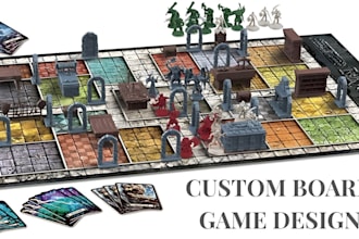 design board game assets custom card game template and box mockup
