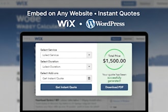 create custom quote calculator, pricing calculator cost estimator