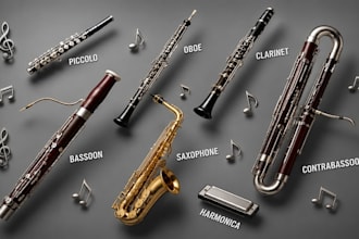 pro record piccolo oboe clarinet, bassoon, contrabassoon, saxophone harmonica
