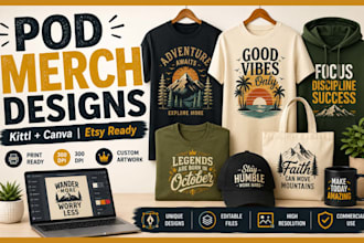 design ai graphics with kittl and canva for etsy, merch and print on demand