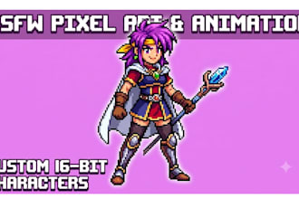 create custom nsfw pixel art character design and animation