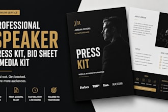design a clickable author speaker media kit and press kit