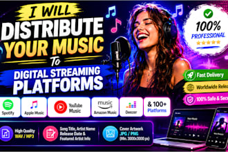 distribute nd promote your music on major streaming platform spotify apple music