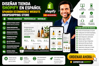 diseñar tienda shopify español spanish wordpress ecommerce dropshipping website