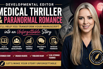 be your developmental editor for medical thriller and paranormal romance