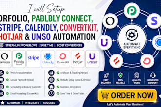 orfolio pabbly connect stripe calendly automation convertkit hotjar umso website