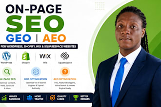 do onpage seo geo aeo service for wordpress shopify wix squarespace website