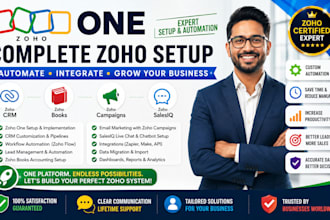setup zoho crm zoho campaign zoho creator, desk zoho books quickbooks migration