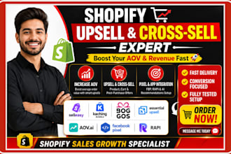 setup shopify upsell cross sell selleasy kaching bogos essential aov ai fbp rapi