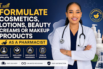 formulate cosmetics, lotions, beauty creams or makeup products as a pharmacist