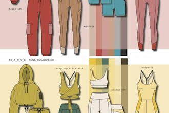 active wear tech pack sportswear technical drawing gym wear fashion designer