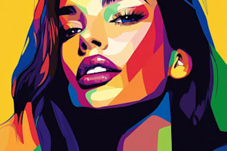 make abstract painting art or color abstract portrait