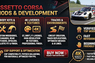create custom assetto corsa car mods body kits for assetto corsa cars game