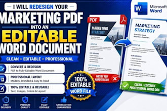 redesign your marketing pdf into an editable word document